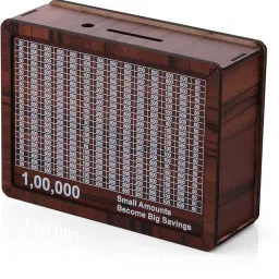 BB BACKBENCHERS Wood Piggy Bank for Kids & Adults – Coin Box with Carved Design, Wooden Savings Box, Mini Money Bank with Numbers (Pack of 1) image 2