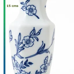 Classic Porcelain Flower Vase | Traditional Hand-Painted Floral Design |Elegant Decorative Ceramic Vase for Home Decor image 4