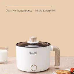 ANKALE CURA Multipurpose Electric Cooker | 1.5L Non-Stick Ceramic Pot | Dual Power Modes (300W–600W) | Temperature Control | Microcomputer Control | Tempered Glass Lid | For Boiling, Frying, Saute image 3