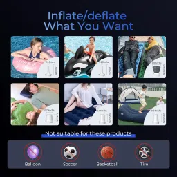 FLEXTAILGEAR MAX Pump 2020 Portable Air Pump with 3600mAH Battery USB Rechargeable Air Pump-Quick Inflate Deflate for Sleeping Pads, Air Mattress, Pool Toys, Floats, Swimming Ring, Air Bed (Black) image 2