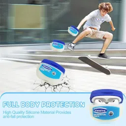 Meyaar Earphone Case Cover Compatible for Realme Buds T300 & T310, Soft Silicone Skin Case Cover Shock-Absorbing Protective Case with Keychain for realme Buds T310 & T300 Only (Vase-line) image 3