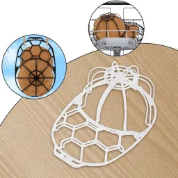ZOOMELLA Hat Washer Cage for Washing Machine Baseball Cap Cleaner Holder Lightweight White image 4