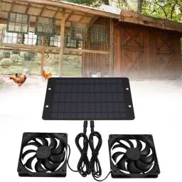 TRENDIVIBE Solar Fan with Double Fans Multiuse for Tree Houses Greenhouse Pet Dog House image 4