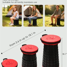 Spisces 18-inch Heavy Duty Collapsible Stool - 800 lbs Capacity, 2.6 lbs Lightweight Portable Folding Stool for Camping, Travel, Music Festivals and Other Outdoor Events image 1