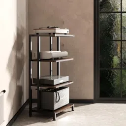 OGFC 61873 Classic 4-Tier AV Media Stand Corner Shelf/Wooden Corner Shelves Component Cabinet Stereo Audio Rack Stand Tower Perfect for DVD Players:Game Console:TV Box:Cable Box: WiFi Router image 3