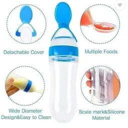 Baby Feeding Combo Set | 6 in 1 Baby Feeder Bottle, Food Feeder, Silicone Spoon, Teether, Finger Brush & Bib | Newborn Baby Feeding Essentials Kit | BPA Free, Safe & Easy to Clean image 1