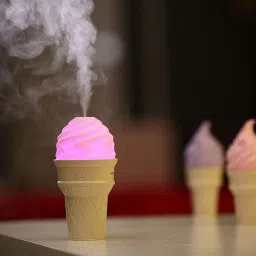 Dwellora Ice Cream Design LED Humidifier for Freshening Air & Fragrance (Multicoloured) image 4