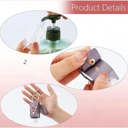 bdelrinque 2Pcs Bottled Bottle Protective Cover, Keychain for Bottled Bottle Protective Cover Suitable for Keep Hands Clean During Travel image 3