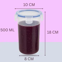 VRISTO 500 ml Leakproof Plastic Glass and Tumbler Set of 2 | Clip & Lock Lid | Unbreakable, BPA-Free, Travel-Friendly, Water Juice Milk Coffee Storage Cup | Multipurpose Drinkware (2, 500 ml) image 2