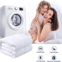 Bright Décor All-Season 300 GSM 1-Piece Double-Reversible Bed Comforter/Quilt/Blanket/Rajai - Down Alternative Quilted Duvet Insert with Corner Ties - Winter Warm - Machine Washable - Red and Grey image 4