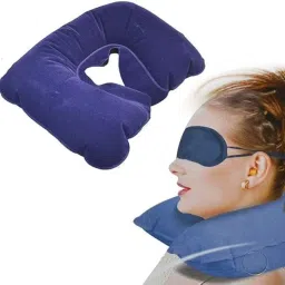 Star SAI Collection – Velvet Multicolour Travel Pillow Set with Eye Mask & Ear Buds | Soft Neck Support Cushion for Tourists, Flights, Car & Train Travel image 2