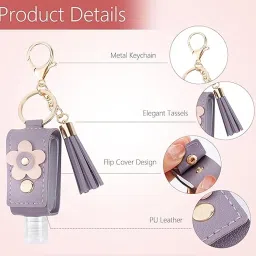 bdelrinque 2Pcs Bottled Bottle Protective Cover, Keychain for Bottled Bottle Protective Cover Suitable for Keep Hands Clean During Travel image 2
