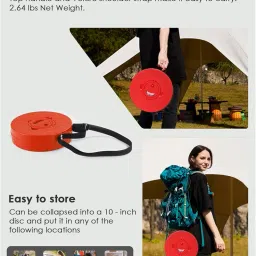 Spisces 18-inch Heavy Duty Collapsible Stool - 800 lbs Capacity, 2.6 lbs Lightweight Portable Folding Stool for Camping, Travel, Music Festivals and Other Outdoor Events image 2