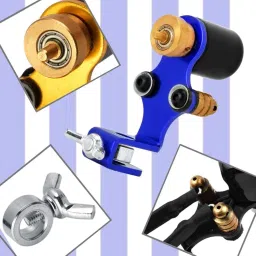 ZOOMELLA Professional Assorted Rotary Tattoo Liner Shader Machine Motor Tool Set Blue image 4