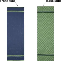 Pure cotton anti-skid, machine wash Foldable Travel Friendly extra Cushioning yoga mat with cotton Carry bag 73inches x 24inches, 8mm thickness 8mm Unisex (Dark Blue) image 5