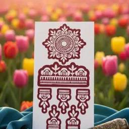 Pair of Kasha Mehandi/Heena Stencil with Trendy Designs for Women & Girls [KS-003] image 2