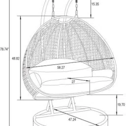 OMANSH Double Seater Swing Chair with Stand & Cushion & Hook Outdoor || Indoor || Balcony || Garden || Living Room (Black-Orange) image 4