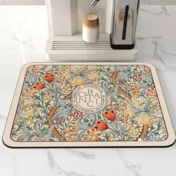 HOMEARENA Kitchen Utensil Dish Drying Mat | Dish Drying Mat for Kitchen Counter | Quick Dry Water Absorbent mat | Placemat for Dish Drying | Kitchen Dry Mat for Wet Utensils (Cream, 50x40) image 1