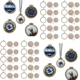 Enakshi® 20 Pieces Mini Wooden Embroidered Hoop Ring Wood Stitch Frames Crafts|Crafts | Needlecrafts & Yarn | Embroidery & Stitch | Hand Embroidery Tools & Accs | Hand Embroidery Hoops & Frames image 2