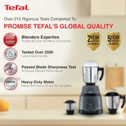Tefal Grindmax Plus 800W Mixer Grinder, 4 Leak-Proof Heavy Duty Jars & Blender Jar with Fruit Filter, 20,000 RPM Motor, Powelix Blades, Ideal for Indian Cooking, Europe’s No.1 Brand image 5
