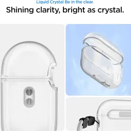 Spigen AirPods Pro 3 Case, Strap Included, [Shock Proof] [Light & Compact], Liquid Crystal - Crystal Clear image 2