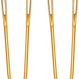 Enakshi® 4pcs Aluminium Large-Eye Bent Tip Tapestry Darning Needles Knitting Golden|Crafts | Sewing | Hand Sewing Needles & Accs | Hand Sewing Needles image 2