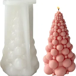 silicone candle mold Large Bubble Christmas Tree Silicone Candle Mold 3D Gypsum Resin Soap Baking Mould Candle Making Set Home Decor home decor design 3D Bubble Christmas Tree Silicone Candle Mould, DIY Decorative Wax Making Tool image 5
