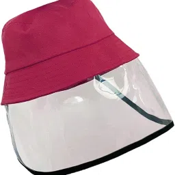 for Baby Kids Anti-Spitting Protective Hat Cap Cover Outdoor Safety Rose Red image 1