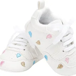 ZOOMELLA Baby Kids Soft Sole Sports Wave Peach Heart Shoes 0-6 Months Color Heart image 1