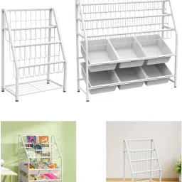 LICHTS®Kids Bookshelf Sturdy Metal Bookcase for Picture Book Drawing Book 4 Tier|Home & Garden | Kids & Teens at Home | Furniture | Bookcases image 3