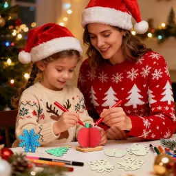 Haoser 16 PCS DIY 3D Christmas Wood Crafts to Paint | Unfinished Wooden Cutouts | Xmas Ornaments for DIY Art, Hand Painting & Christmas Decorations (4 Unique Styles) image 4