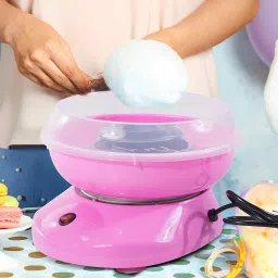 GEMCZA Electric Cotton Candy Maker – Homemade Sugar Floss Machine with Splash Guard, Sugar Spoon & Bamboo Sticks – Perfect for Kids, Parties & Snacks! image 2