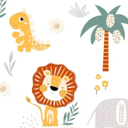 Single Bed Cartoon Printed Blankets for Kids | Dohar for Kid Boys & Girls | Glace Cotton Soft Children Comforters | Summer & Winter Blankets (60x90 Inches) (Lion White) image 4