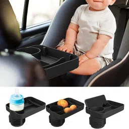 Cup Holder Tray for Snacks Car Seat Cup Holder Tray for Kids Car Seat Black image 5