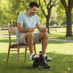 INSTAFIT Mini Exercise Cycle, Under Desk Pedal Exerciser with LCD Display, Manual Resistance Control, Black, Stylish Look Suitable for Physiotherapy Rehab image 4