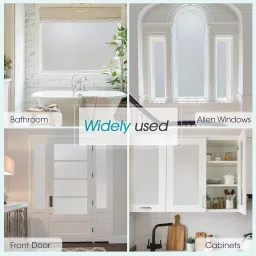 ELORAA Glass Film for Privacy Frosted for Window Covering Static Cling Non-Adhesive, Heat Control UV Blocking for Home, Office & Bathroom (Frosted | 12 Inch X 48 Inch) image 5