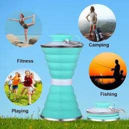 Brenvixa Silicone Traveling Water Bottle Best - Leak Proof Lightweight Collapsible - Small Folding Refillable and Space Saver for Camping Gym Sports Hiking Biking Yoga Outdoor image 3