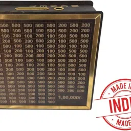 Wooden Money Saving Box, Piggy Bank, Money Bank for Kids & Adults, Coin Box, Big Size 2 Lakh Wooden Savings Box, Kiddy Bank, Money Box, Best Gift for Men & Women, Money Saver, Premium Strip image 1