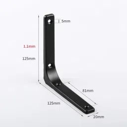 5xHeavy Duty Shelf Bracket Wall Hanging Shelve L Shaped Brackets Black 5Inch image 4