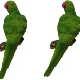 2X Realistic Parrot Resin Bird Animal Ornament Hanging Figurine 35cm Green image 1