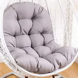 RIYACRAFT Swing Chair Cushion for Hanging Basket with Polyester Cloth, Soft and Comfortable Seat Pad for Hanging Egg Chair, Garden Jhula, Indoor & Outdoor Use (Grey)(Only Cushion) image 1