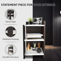 Weiche Engineered Wooden Side Table - Night Stand & End Table Organiser - Shelf DIY Space Saver Storage Organizer - Bedside Furniture for Bedroom| Living Room| Hallway image 5