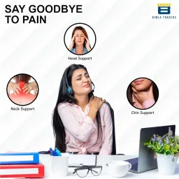 CRAE Travel Neck Pillow for Men & Women | Soft Fibre Cushion for Flight, Car & Train | Soft Velvet Fabric with Attachable Snap Strap | Cervical Support for Neck Pain Relief.Pack of 1(Purple) image 4