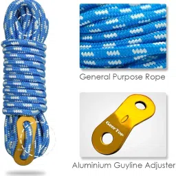 Tent Rope, Camping Guylines 5mm Ultralight Tent Cord Rope with Aluminum Tensioner Set of 6 Pack image 1