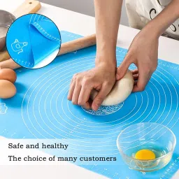 Silicone Baking Mat Roti mat Silicone Chapati Atta Kneading Mat Non - Stick Fondant Rolling Mat Stretchable for Kitchen Roti Chapati Cake – Multicolor | Baking Mat 50 * 40 cm image 5