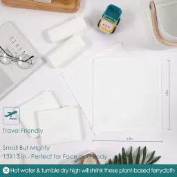 IVAZA Cotton Face Towel Super Soft Hand Towels, Gym & Workout Towels 500 GSM (Size - 30 x30 CM) White Pack of 2 image 2