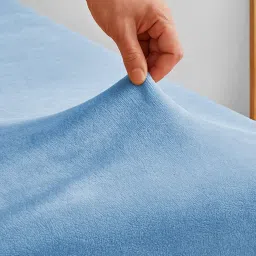 BSB HOME Luxury Warm Winter Elastic Fitted Bedsheet with 2 Pillow Covers – Ultra Soft Flannel Velvet Touch, Cozy & Wrinklefree lintfree Size - 78x72+10 Inches, Aqua Blue image 1