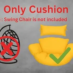 RIYACRAFT Swing Chair Cushion for Hanging Basket with Polyester Cloth, Soft and Comfortable Seat Pad for Hanging Egg Chair, Garden Jhula, Indoor & Outdoor Use (Grey)(Only Cushion) image 3