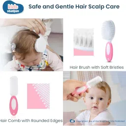 Kids Station 11 in 1- Baby Grooming Kit – Newborn Care Essentials in EVA Travel Case (Pink, Eva Case) image 5