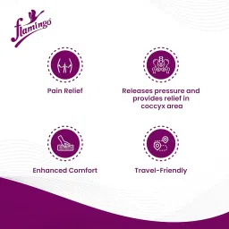 Flamingo Orthopedic Coccyx Pillow Tailbone Seat Cushion | Non-Slip High Density Memory Foam to Relieve Sciatica, Lumbar Back Pain Relief from Tailbone, Sciatica & Lower Back Chairs & car Seats | Soft image 4